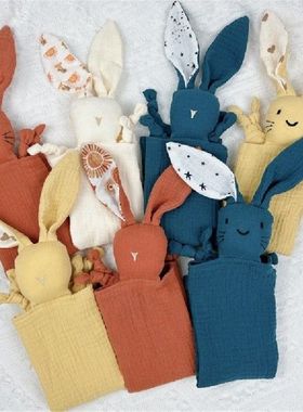 极速Infant Soother Cloth Mood Appease Bib Rabbit R.attle
