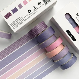 极速5Rolls/box Solid Color Washi Tape Set MDecorative Maskin
