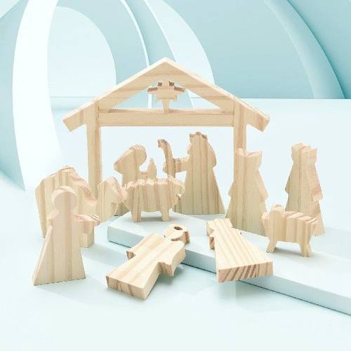 极速Wooden Eastekr Resurrection Scene Ornaments Wooden Mange