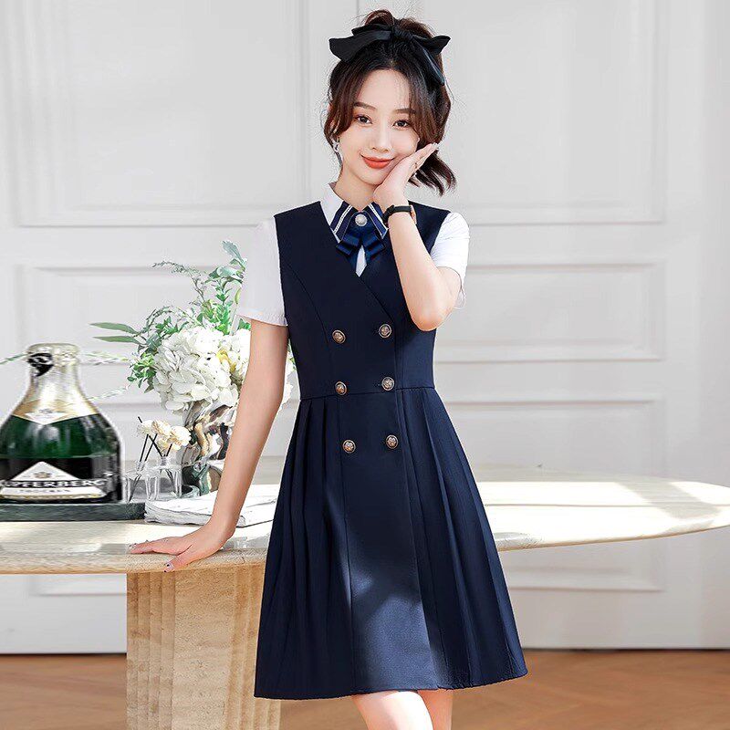 极速幼儿园c老师园服工作服职业装连衣裙套装夏季JK制服教师幼师O