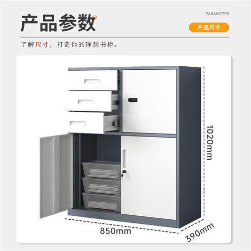 极速中伟矮柜钢制收纳柜铁皮柜文件柜财务办公柜S资料柜档案柜打