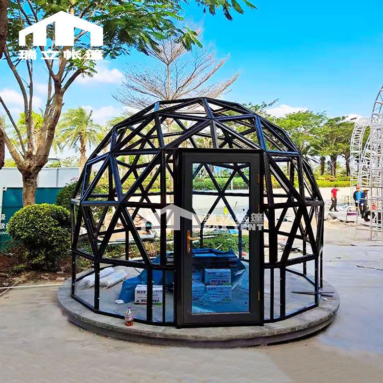 极速新款玻璃帐篷饭厅 蓝s色玻璃星空帐篷饭厅房 水晶玻璃屋酒店