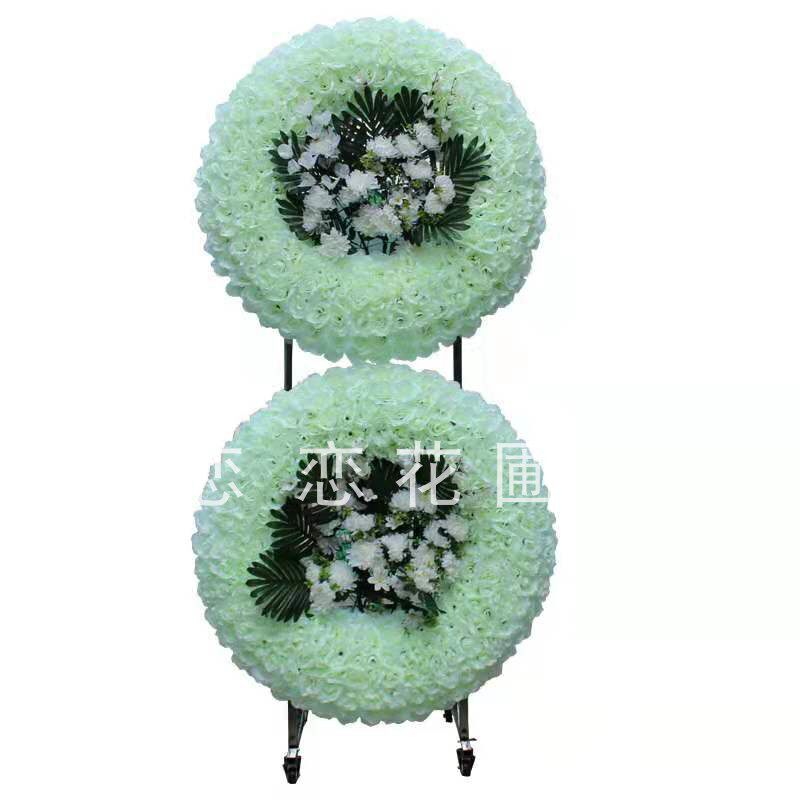 极速绢花玫瑰80厘米大花圈扫墓花殡仪馆装饰花清明花白.事花摆放