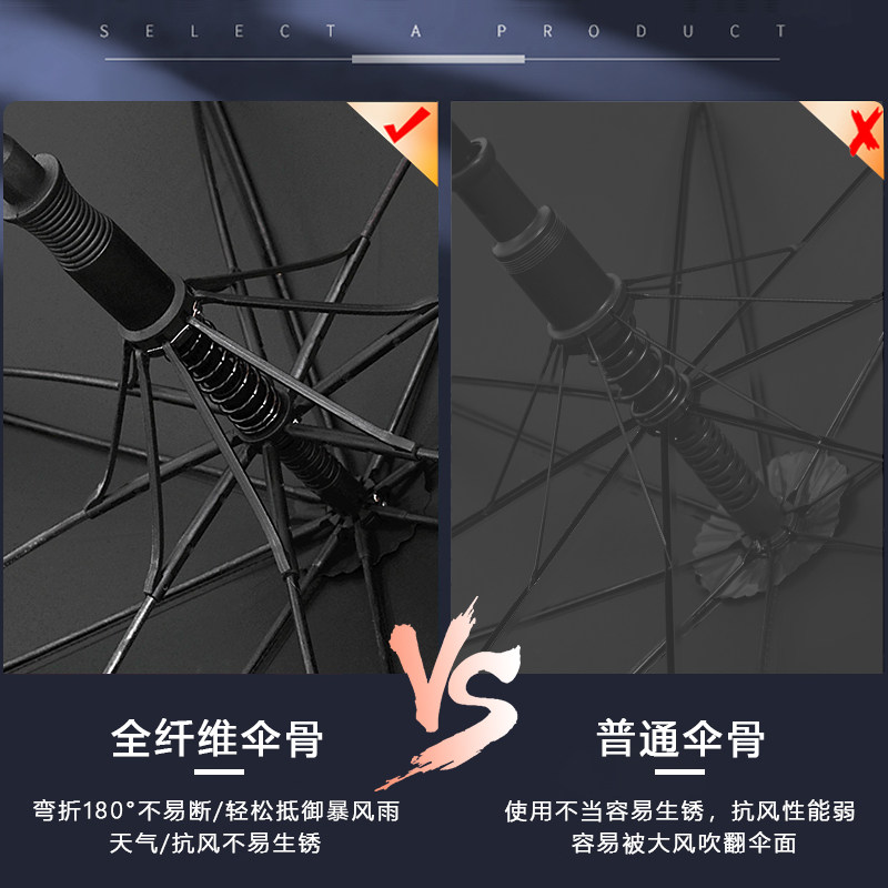 新品雨伞定制logo可印图案商务酒店G暴雨专用银行接待长柄伞订制