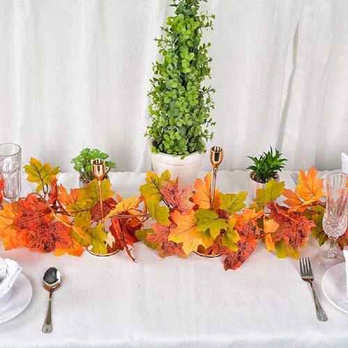 极速175CM Autumnl Wreath Maple Leaves Hanging Rattan Wreath