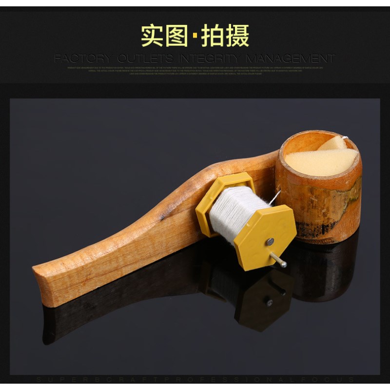老式竹木墨斗木工划线墨斗手摇竹制墨斗自动划线图片