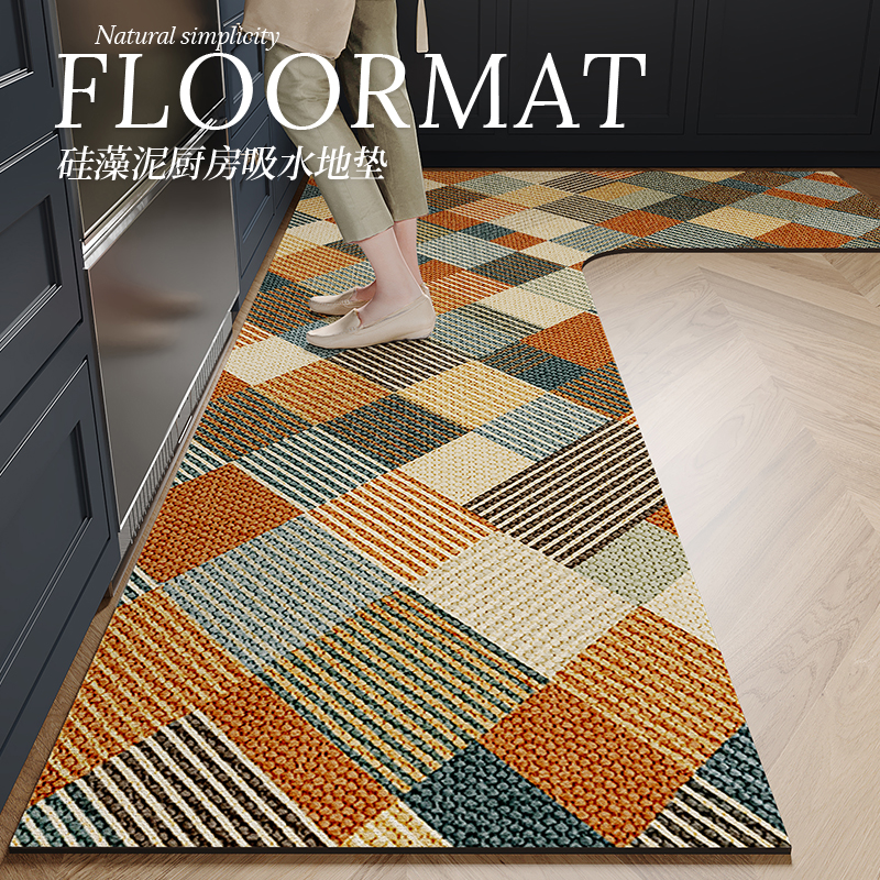 硅藻泥材质吸水速干稳固防滑地垫
