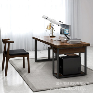 实木书桌家用台式 电脑桌卧室轻奢写字双人长条办公桌简约现代