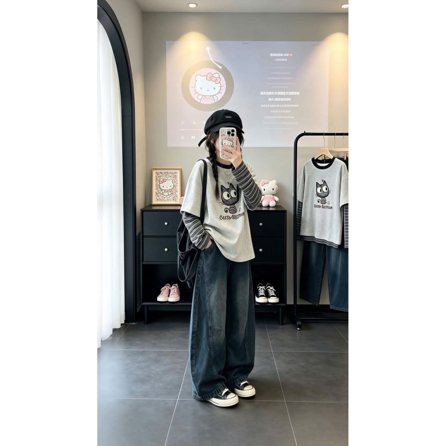 法国BERYDIA女童秋季时髦两件套2026新款休闲假两件上衣裤子套装