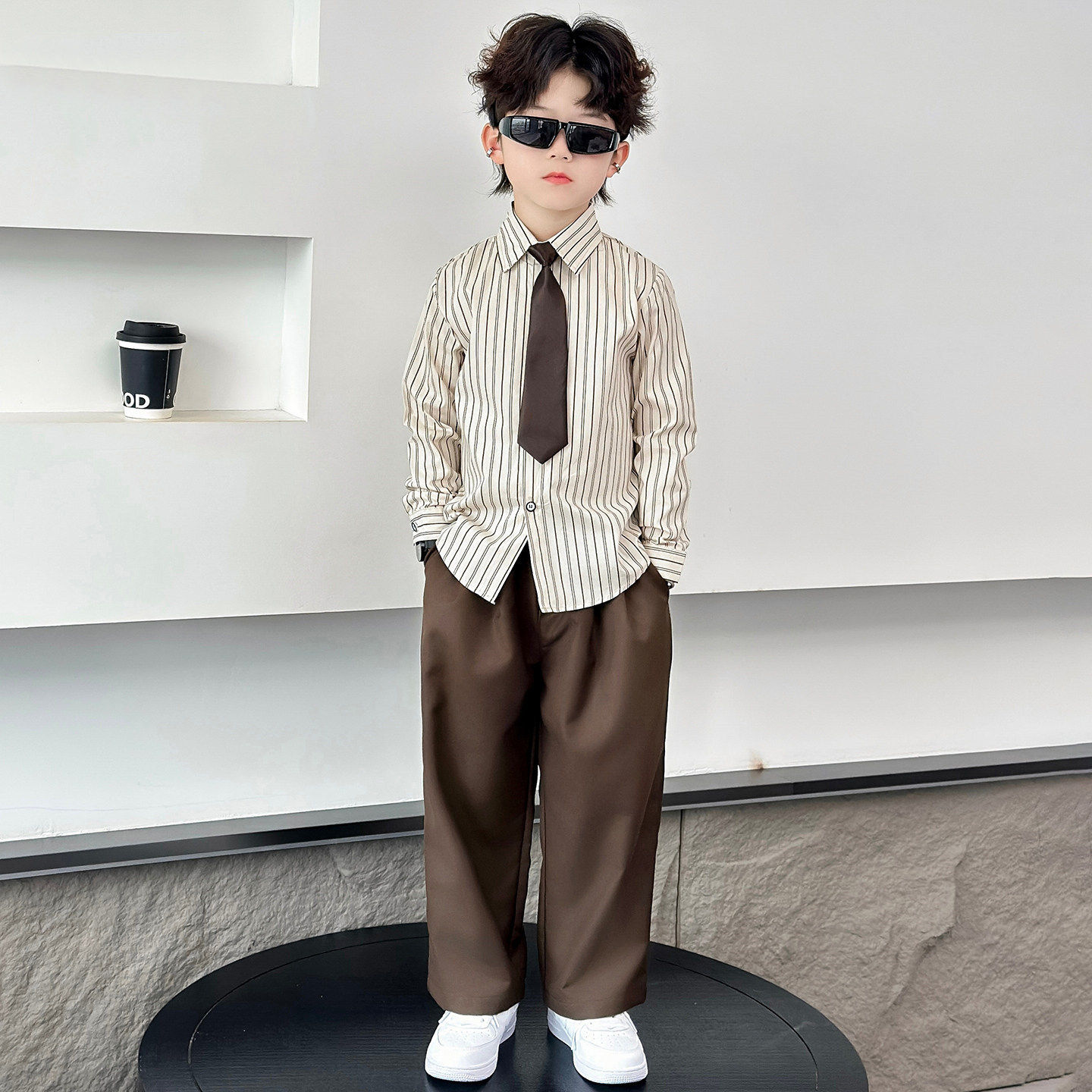 韩国Uamtor男童西装套装春秋儿童主持人服装小男孩日常演出服礼服
