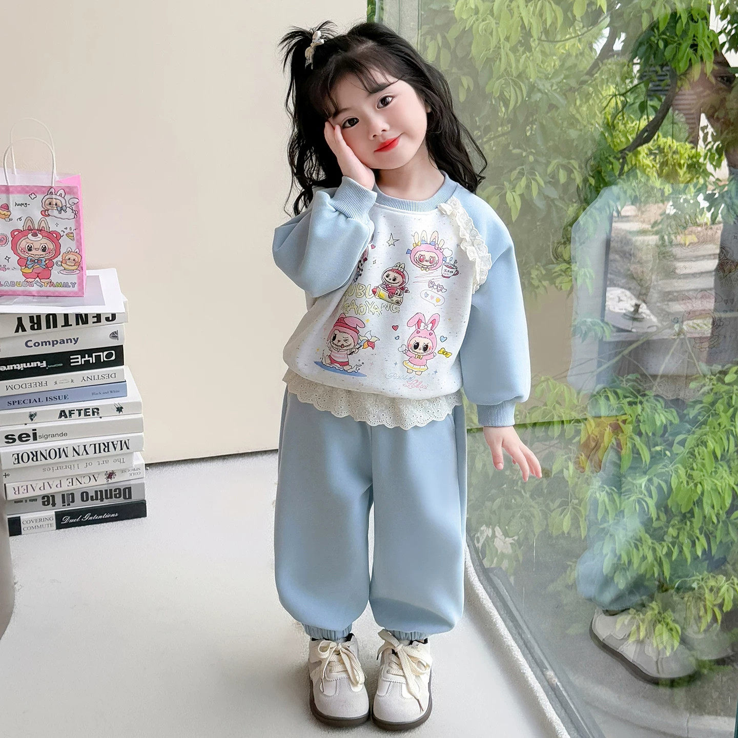 Miki inss女童套装2026春秋新款早春超好看穿搭休闲卫衣两件套潮