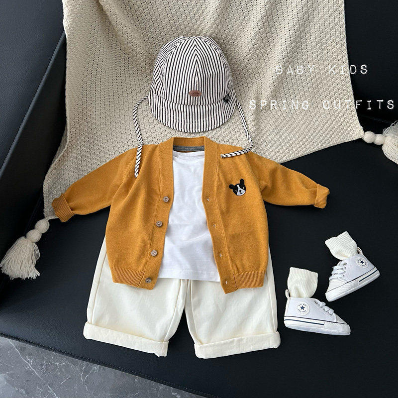 英国DHWA儿童针织开衫外套春秋婴幼儿长袖上衣男女宝宝衣服外出服