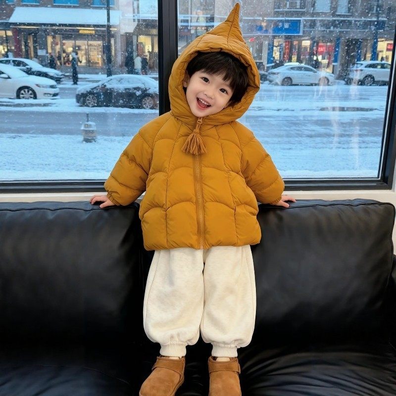 法国BADNUT儿童羽绒服秋冬季2025新款宝宝高充绒量加厚白鸭绒外套