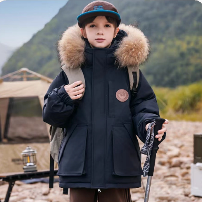 法国BADNUT儿童羽绒服冬季2025新款男女童派克服中大童中长款外套