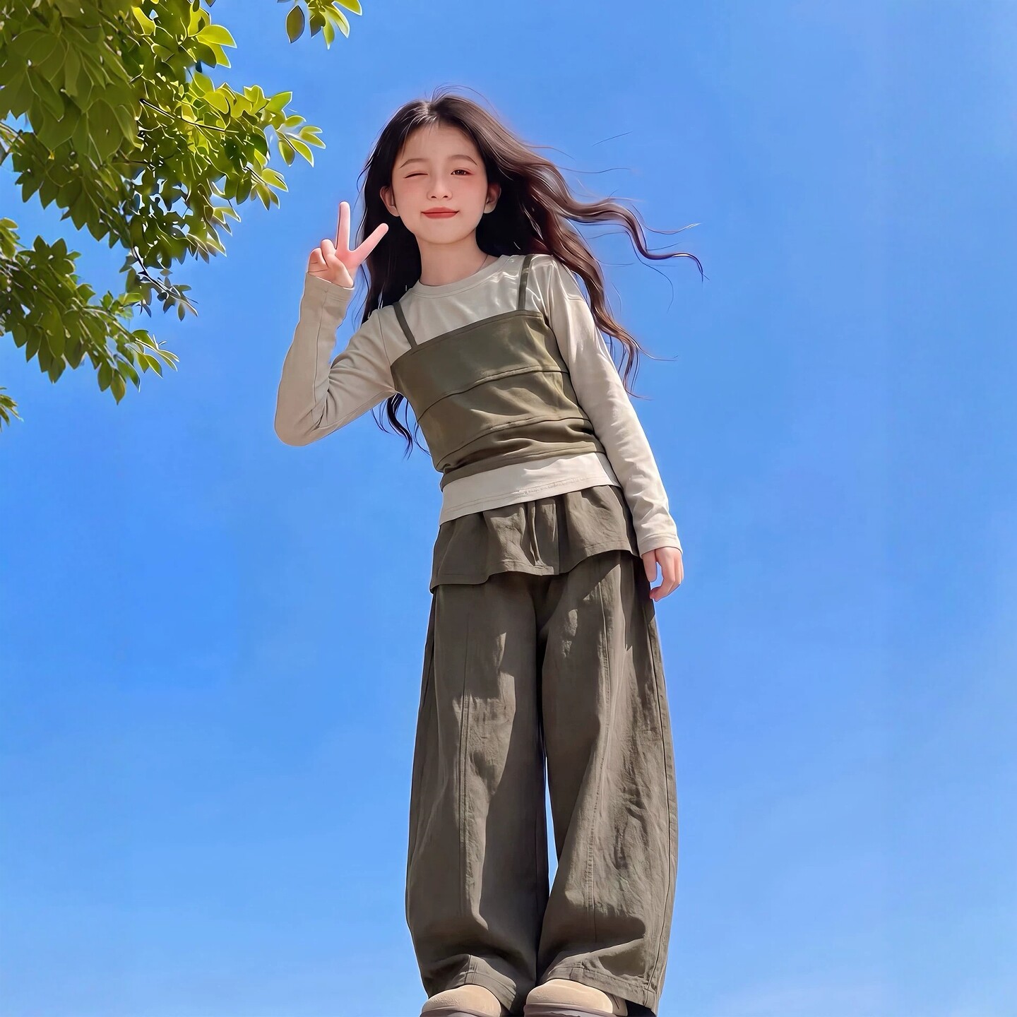 韩国Uamtor女童套装2026春秋新款儿童时髦洋气韩版裙裤外出两件套