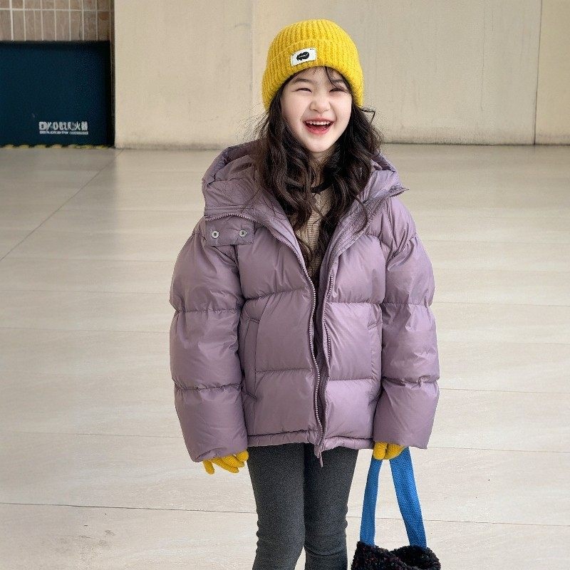 法国BADNUT女童羽绒服冬季2025新款儿童90白鸭绒中大童短款面包服