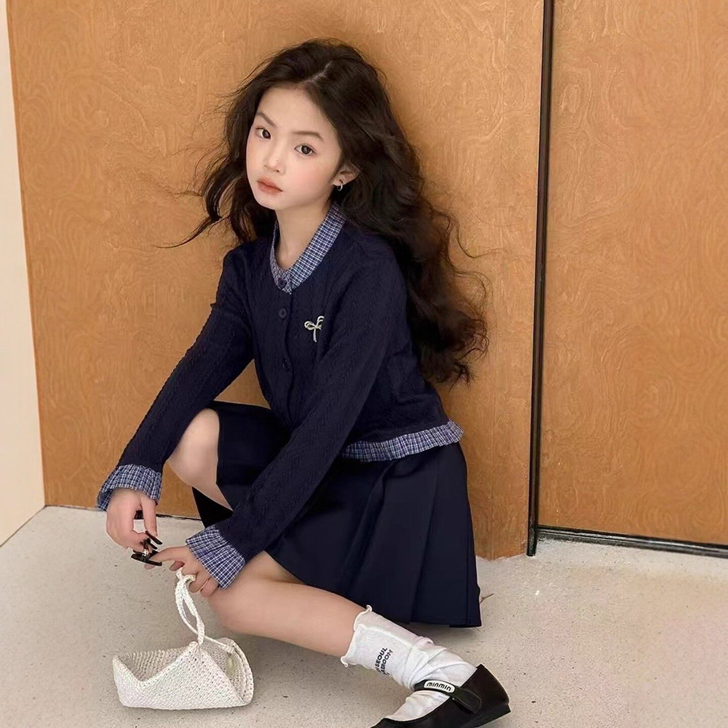 韩国Uamtor学院风套装裙女童秋装2026新款儿童jk制服韩系穿搭裙子