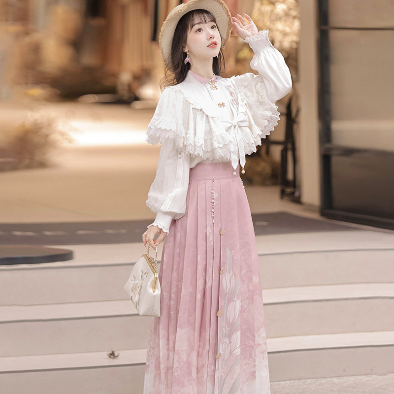 【致郁金香】汉元素上衣半裙套装