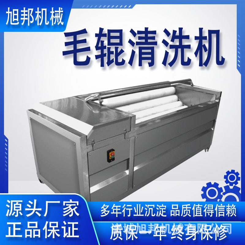 全自动生姜去皮设备 木薯去皮清洗机 土豆不锈钢毛辊螺旋清洗设备