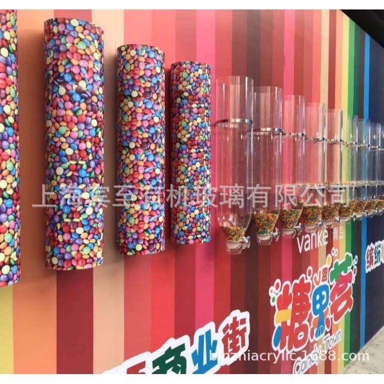 亚克力网红糖果盒子有机玻璃糖果圆柱形盒子巧克力杂粮旋转开关盒