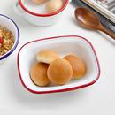 餐具ins风市井火锅串串麻辣烫菜盘 搪瓷长方深盘蛋糕小吃盘网红款
