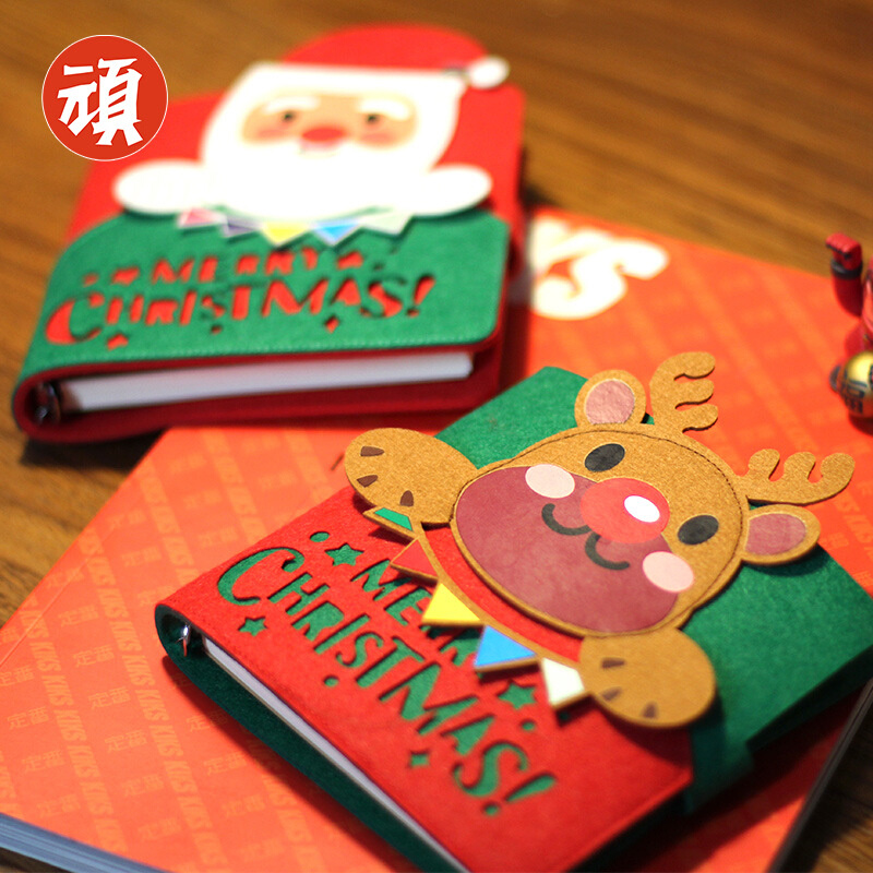 可爱少女心圣诞节主题笔记本小学生活页记事本儿童日记手账本礼物-封面