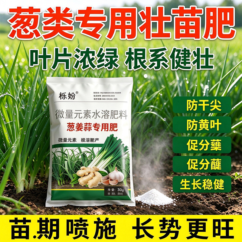 大葱根茎专用肥促分枝壮姜块叶片肥厚葱姜蒜微量元素肥