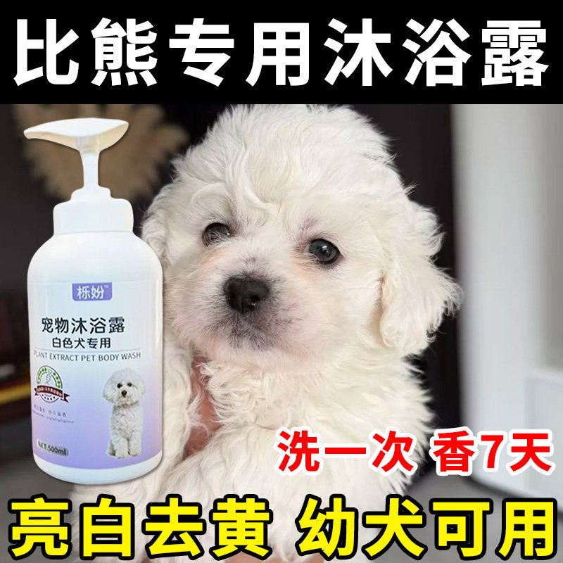白毛犬沐浴露白毛去黄增白专用幼犬美毛去黄洗澡除臭留香