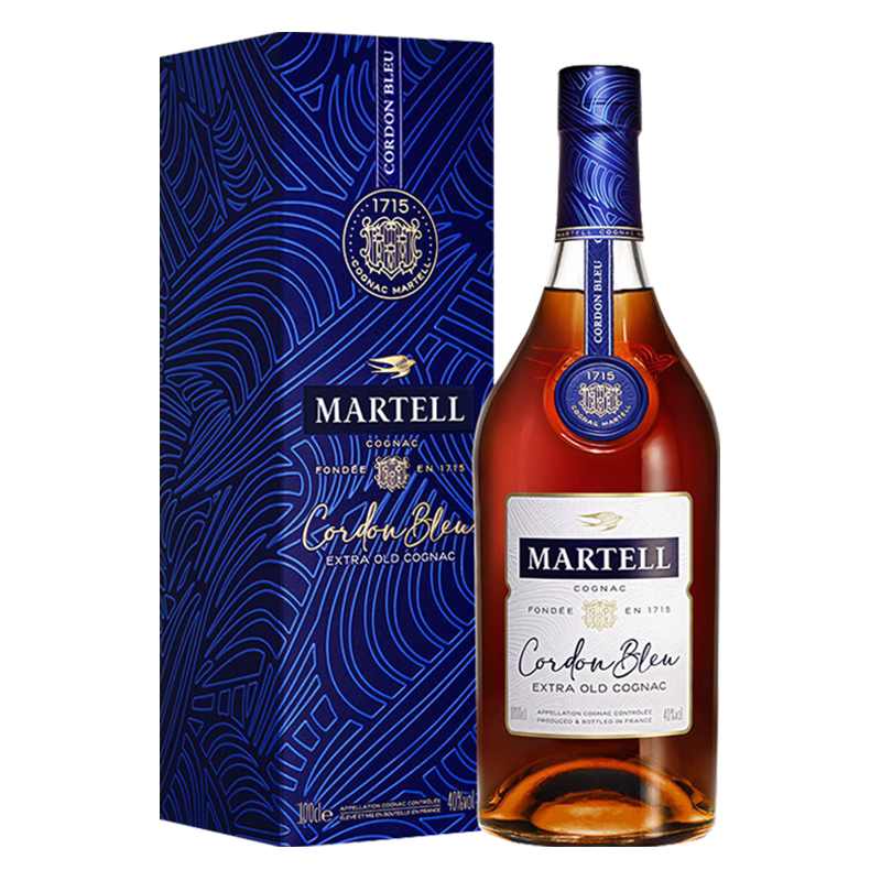 马爹利蓝带1000ml martell干邑白兰地法国原装进口洋酒