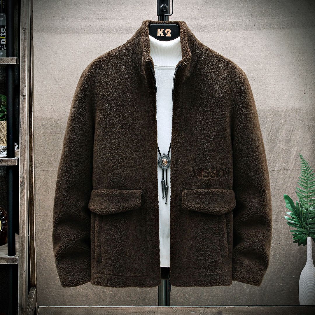 美立森冬季男生重工颗粒绒外套