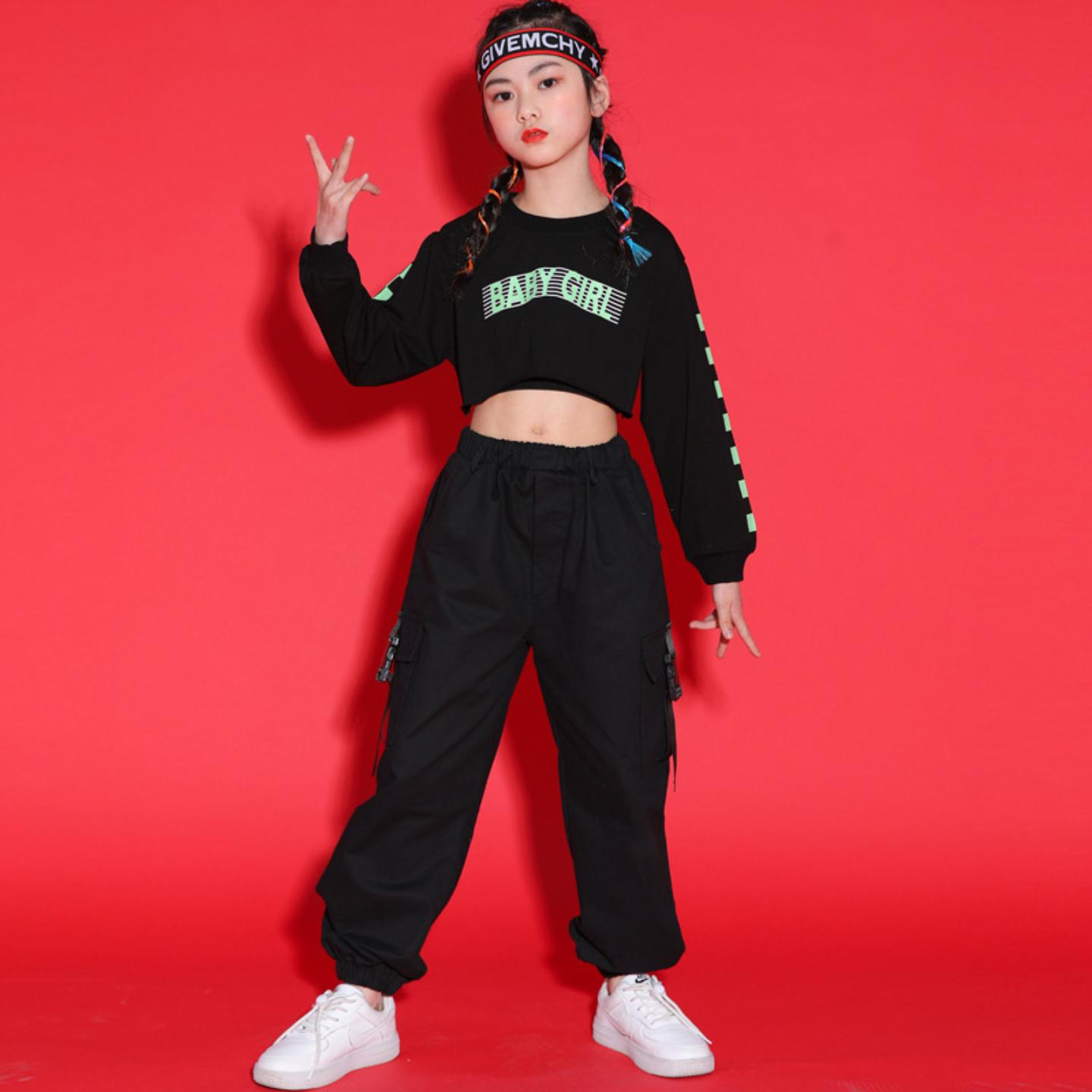 爵士舞服装儿童舞蹈服女童夏街舞
