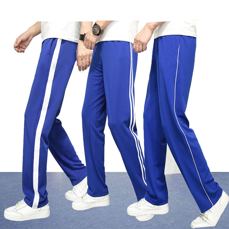 春秋季蓝色中学生校服裤