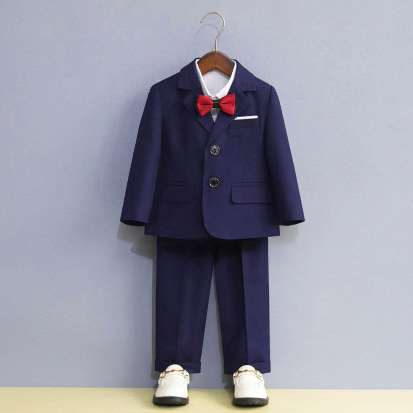 儿童西装套装男童秋冬花童婚礼服