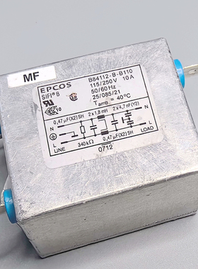 西门子/EPCOS电源滤波器B84112-B-B110电源净化器10A电流115/250V