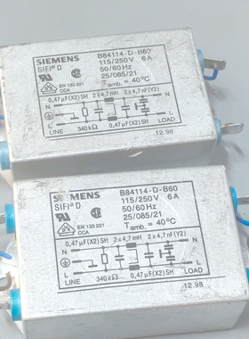 西门子/SIEMENS电源滤波器B84114-D-B60 电源净化器6A交流滤波器