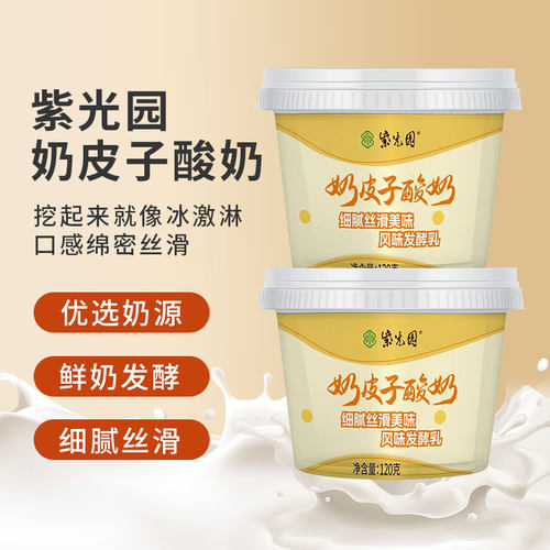 紫光园奶皮子酸奶网红酸奶原味美食小吃北京老字号营养酸奶饮品