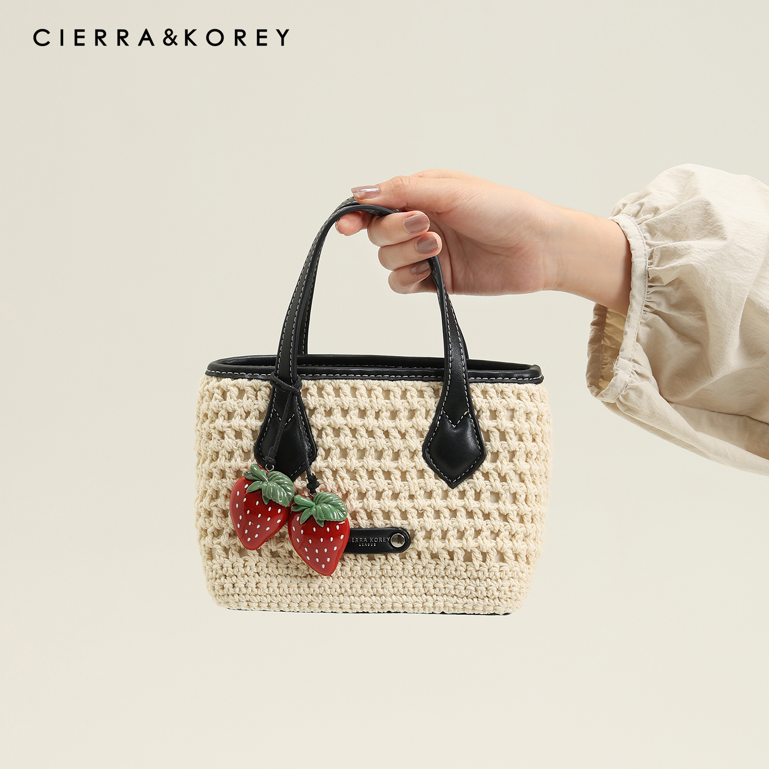CierraKorey官网 托特包包女夏天休闲时尚手提编织小包单肩斜挎包
