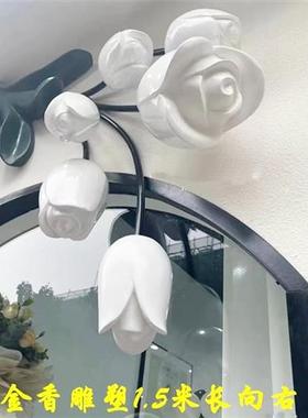 大型仿真玫瑰花玻璃钢雕塑橱窗摆件公园商场装饰婚礼店铺花艺装饰