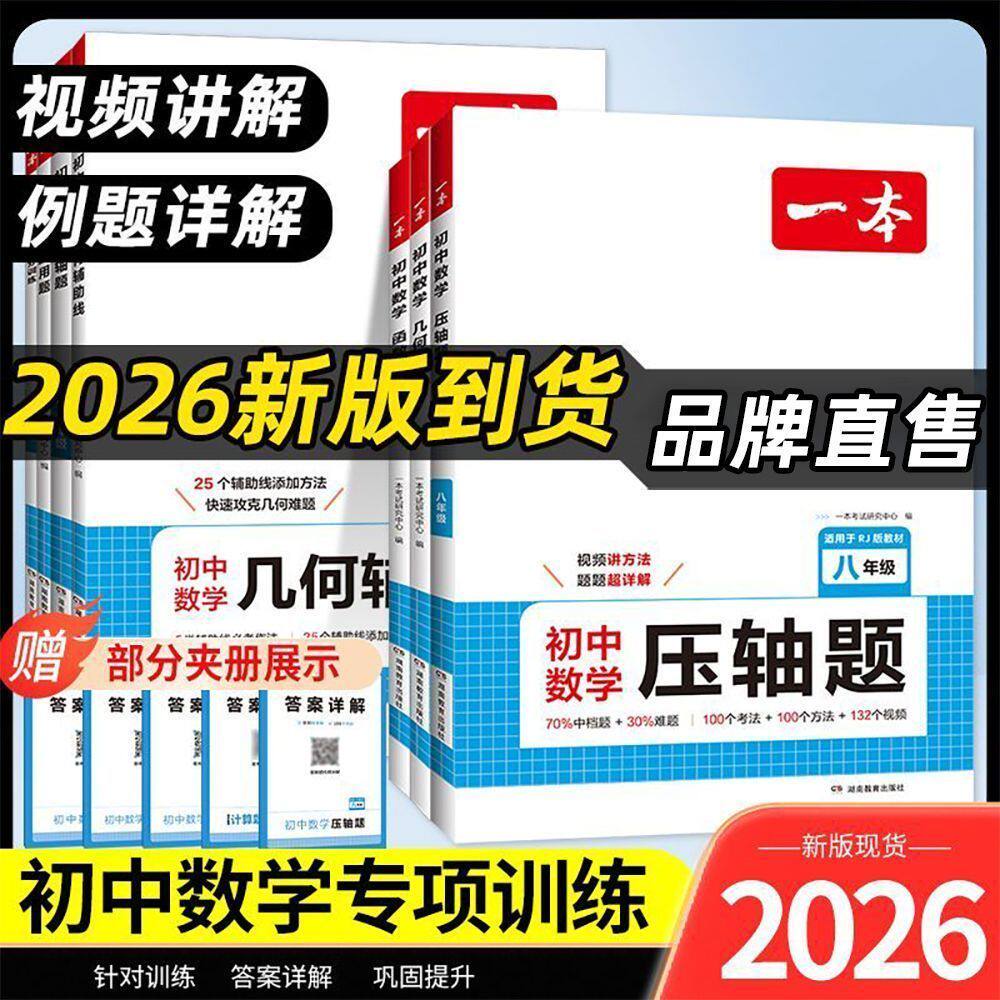2026版一本初中数学几何模型辅助线数学函数应用题七八九年级
