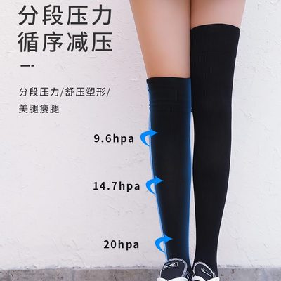 高档町娘黑色夏瘦腿小压力腿潮棉袜女春秋长高过膝袜日系小筒JK袜