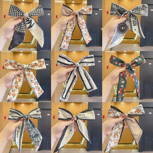 蝴蝶结头饰发带女绑发日常外戴丝巾网红丝带头绳仙女超仙森系飘带