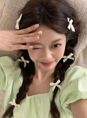 丝带蝴蝶结发夹夹迷你小号刘海夹侧边夹碎发夹子少女发饰品