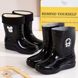 男女 卡通加小保暖棉防水中大童卡通套鞋 日韩防滑儿童雨鞋 新款 水鞋