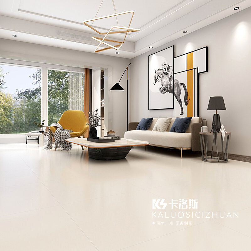 纯色亮光柔光微水泥瓷砖800x800客n厅卫生间防滑厨房地砖墙砖奶白