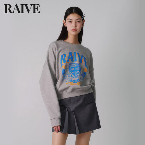 RAIVE短款宽松印花韩版卫衣