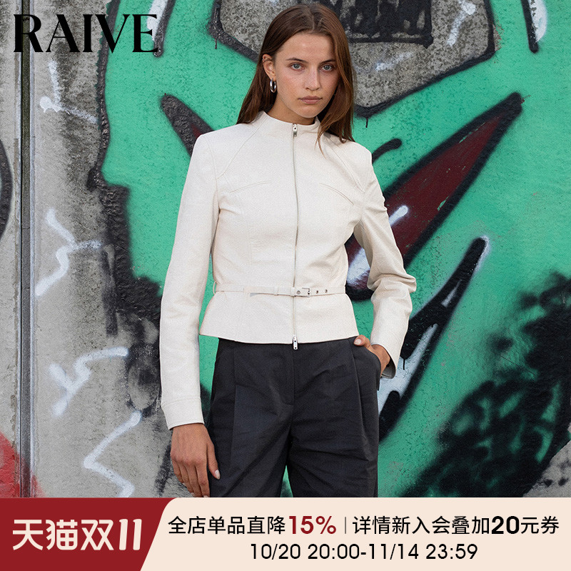 RAIVE小冰岛皮衣立领短外套
