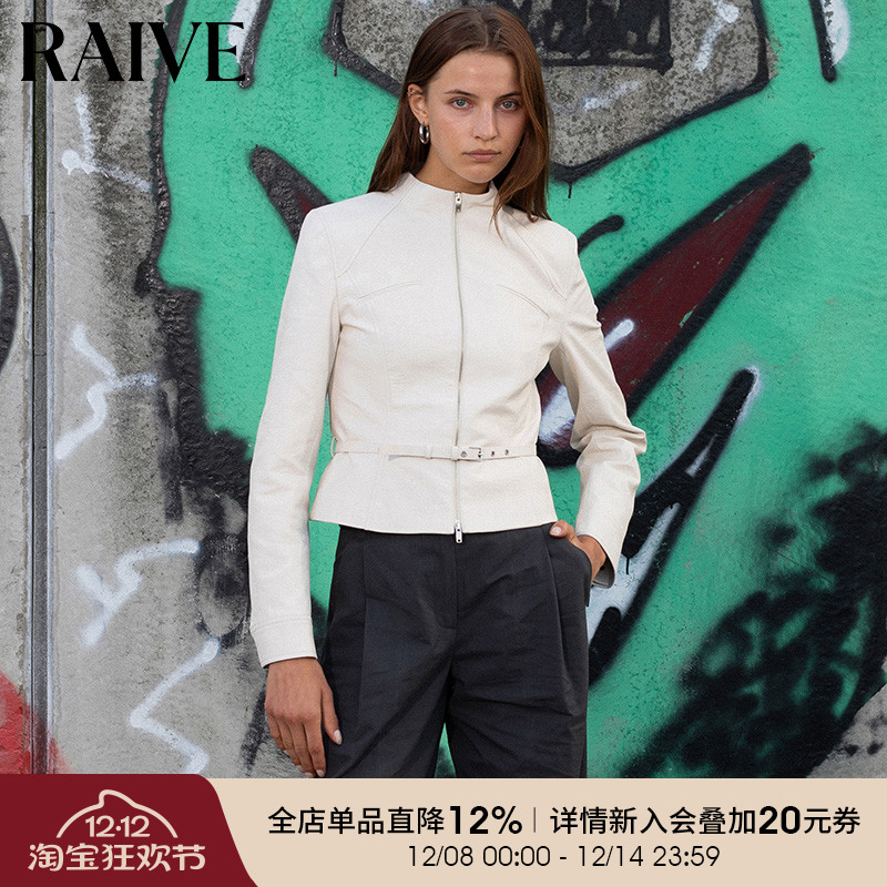 RAIVE小冰岛皮衣立领短外套