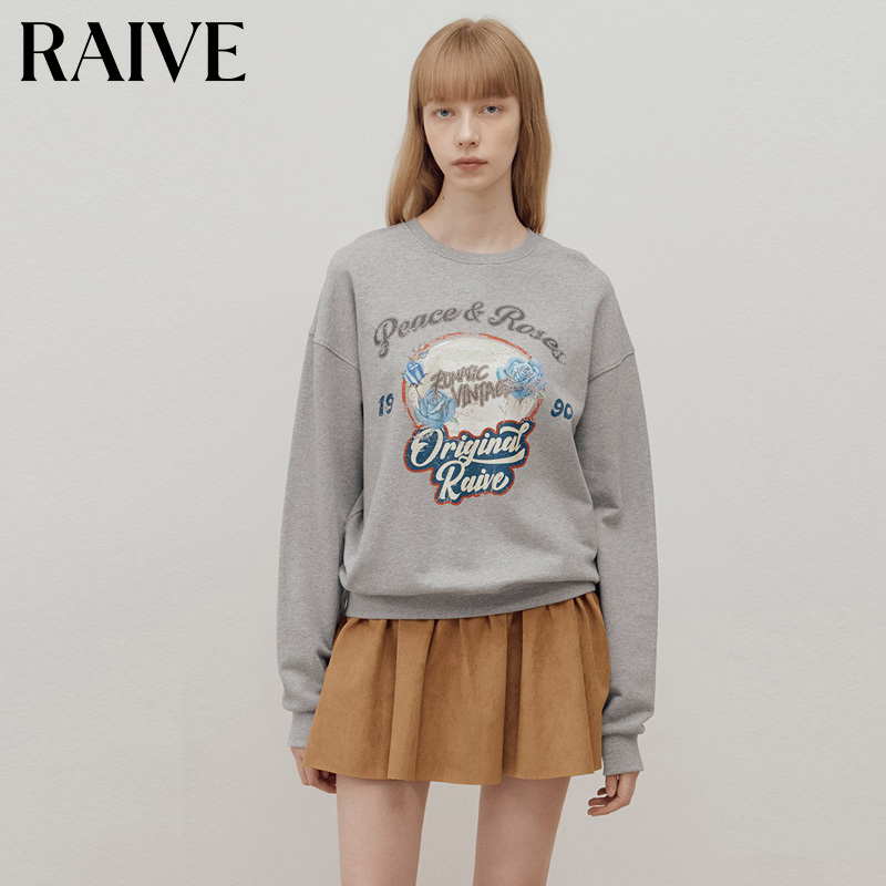 RAIVE宽松氛围感圆领卫衣