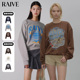 RAIVE韩系氛围印花宽松卫衣