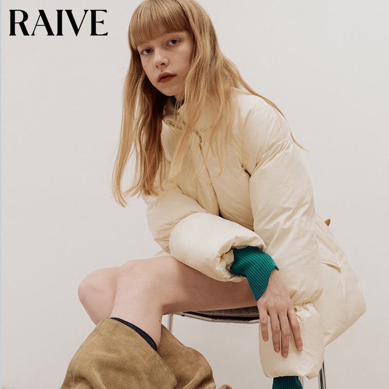 RAIVE立领抽绳中长款羽绒服